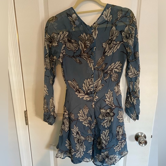 For Love & Lemons Sierra mini dress - blue and white floral cutouts - Small - Picture 3 of 6
